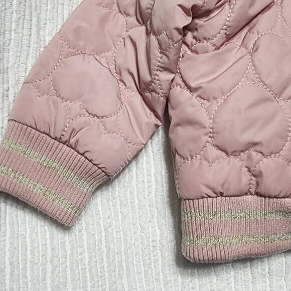 Me Jane Mini Baby Pink and Gold Puffer Jacket Size 6 Months - Picture 2 of 6